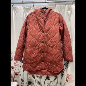 Old Navy Quilted Lightweight Hooded Button Jacket
